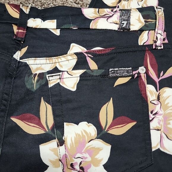 7 for all mankind Navy Blue Floral spring Print Ankle Skinny Jean - Picture 13 of 16